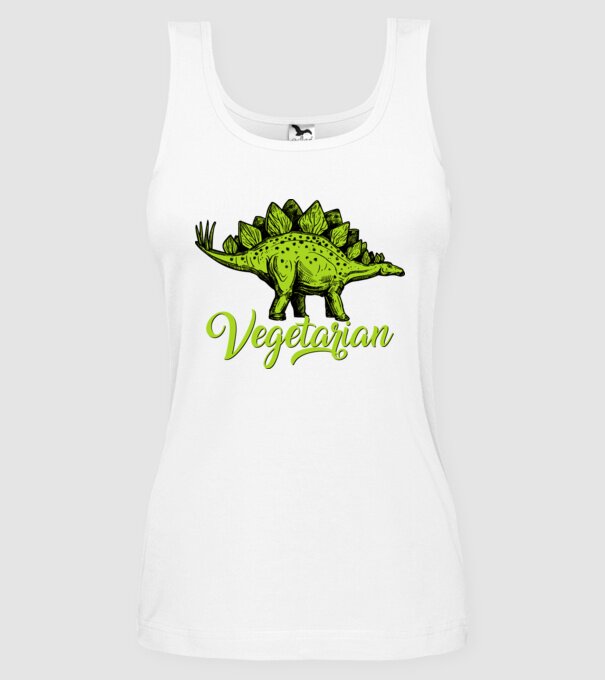 Vegetarian model alb pe tricou
