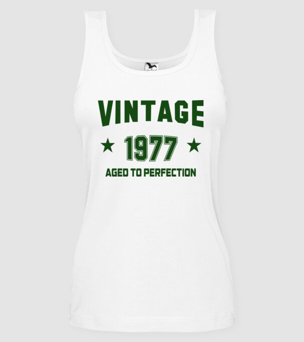 Vintage - 1977 model alb pe tricou