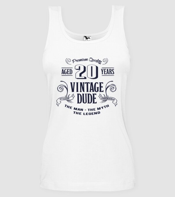 Vintage Dude - 20 model alb pe tricou