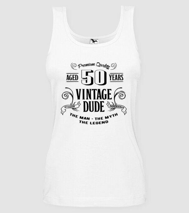 Vintage Dude - 50 model alb pe tricou