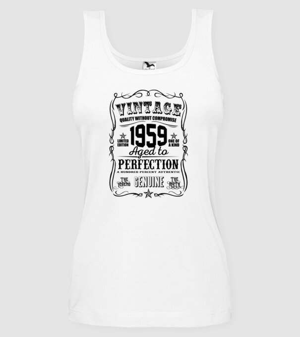 Vintage perfection 1959 model alb pe tricou
