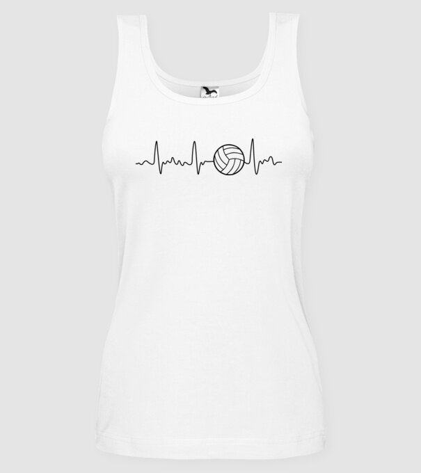 Volleyball heartbeat model alb pe tricou