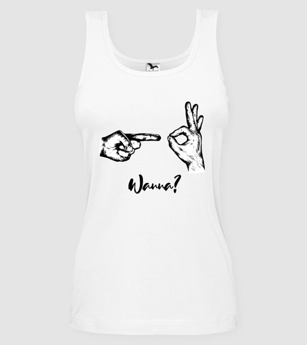 Wanna sex model alb pe tricou