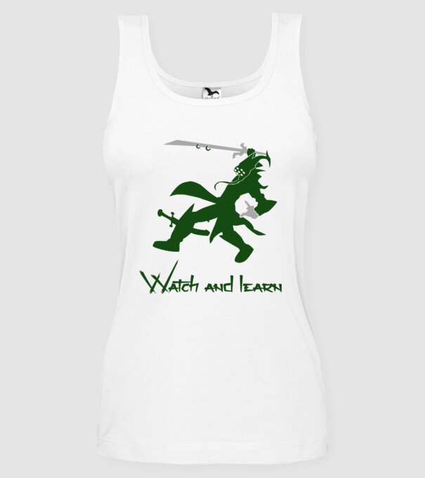 Watch and learn model alb pe tricou