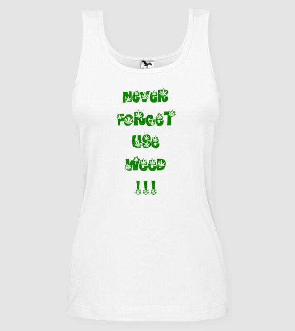 Weed model alb pe tricou