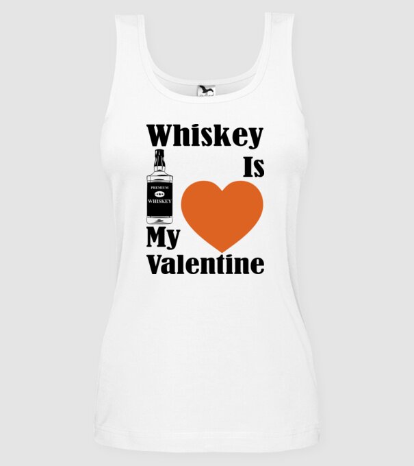 Whiskey Valentine model alb pe tricou