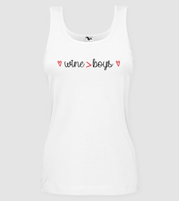 Wine and boys model alb pe tricou