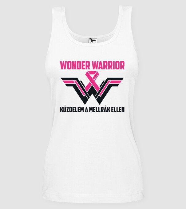 WONDER WARRIOR model alb pe tricou
