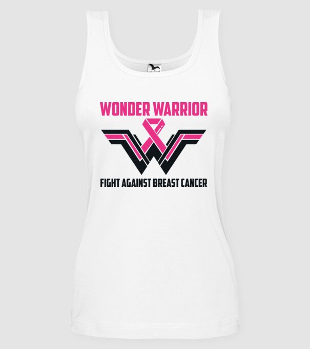 WONDER WARRIOR model alb pe tricou