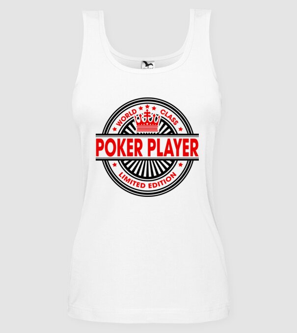 World class JUCĂTOR POKER model alb pe tricou