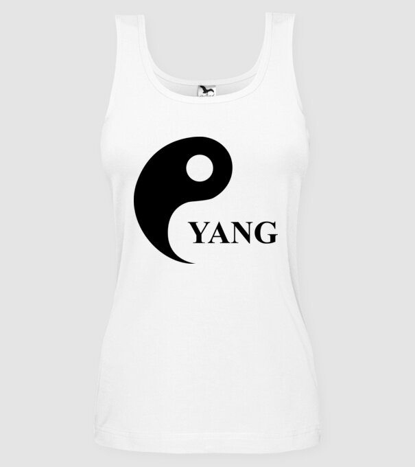 Yang model alb pe tricou