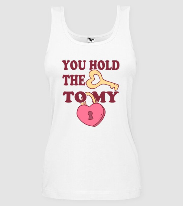 you hold the key to my heart model alb pe tricou