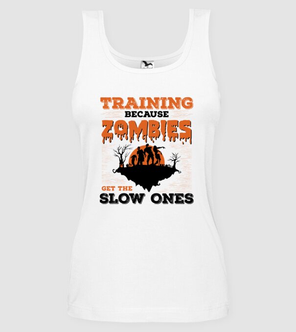 Zombies get the slow ones model alb pe tricou