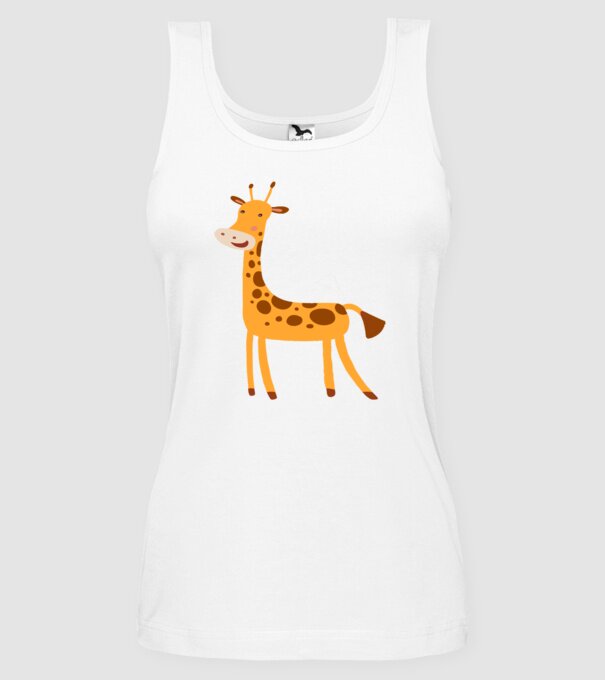Girafă drăguță model alb pe tricou