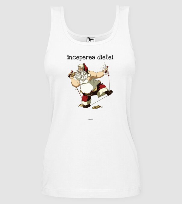 începerea dietei - 1 ianuarie model alb pe tricou