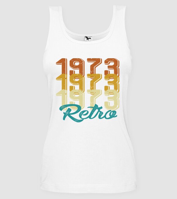 1973 retro model alb pe tricou
