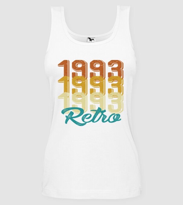 1993 retro model alb pe tricou