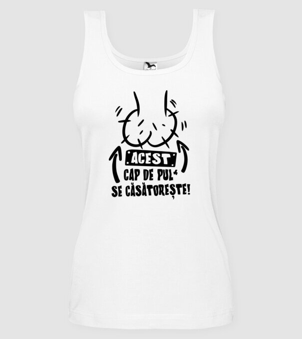 Acest - cap de pulă - se căsătorește! model alb pe tricou