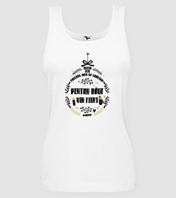 acesta este tricoul meu de Crăciun_pentru băut vin fiert model alb pe tricou