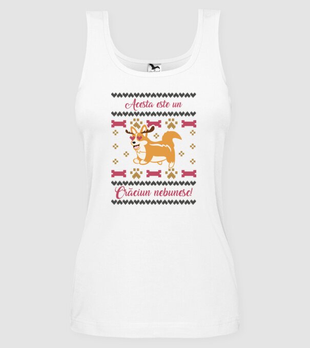 acesta este un Crăciun nebunesc model alb pe tricou