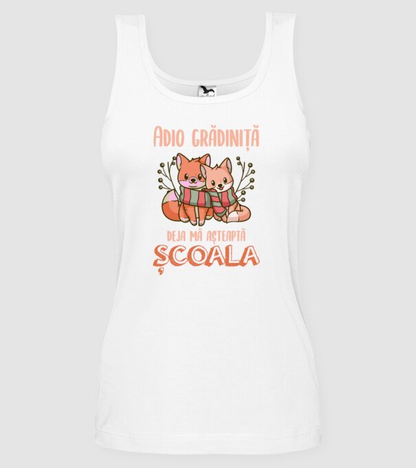 Adio grădiniță, deja mă așteaptă școala model alb pe tricou