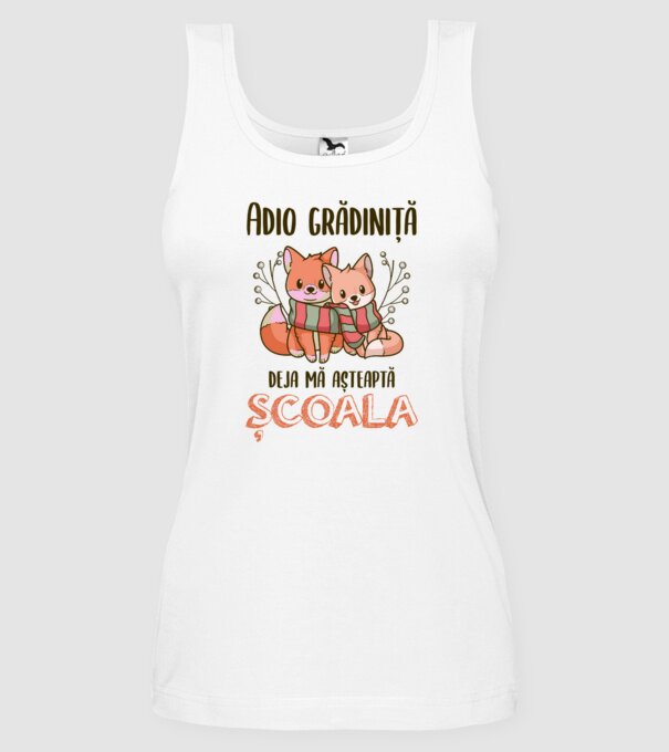 Adio grădiniță, deja mă așteaptă școala model alb pe tricou