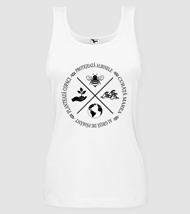 Ai grijă de Pământ model alb pe tricou