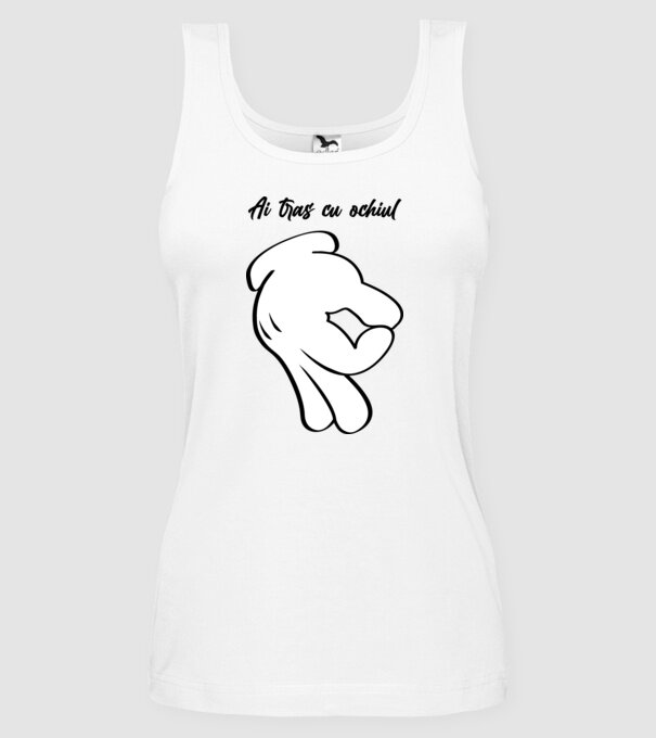 Ai tras cu ochiul model alb pe tricou