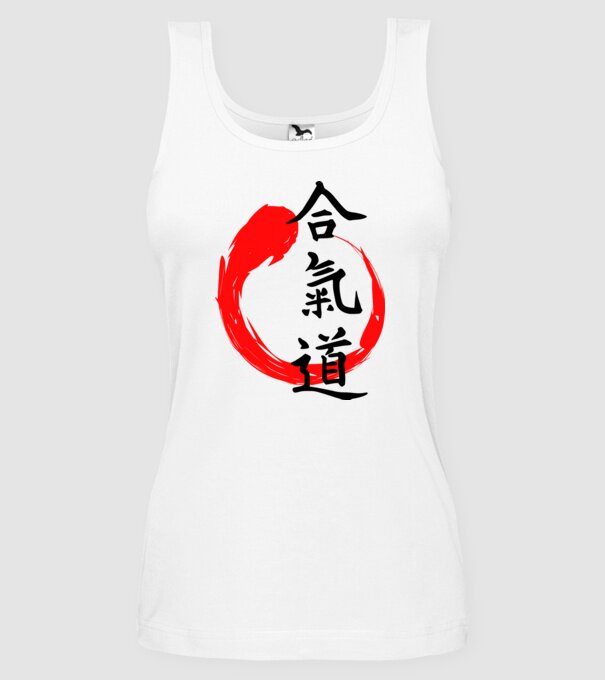 Aikido model alb pe tricou