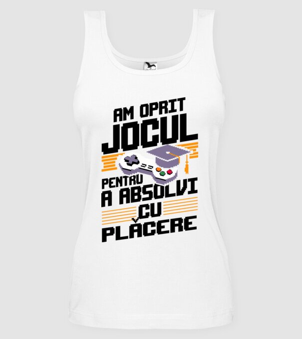 Am oprit jocul absolvent alb model alb pe tricou