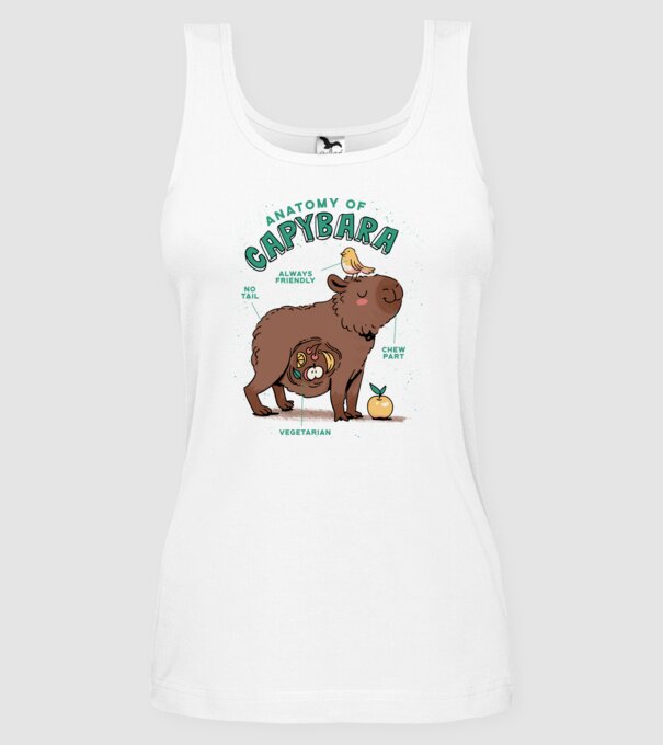 Anatomy of Capybara model alb pe tricou