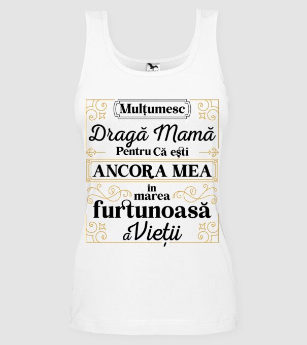 Ancora mea model alb pe tricou