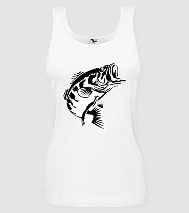 AngryFish model alb pe tricou