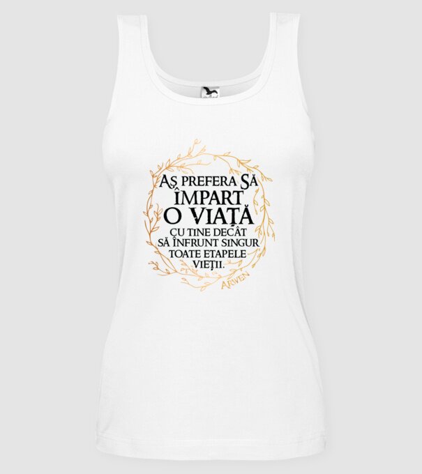 Arwen model alb pe tricou