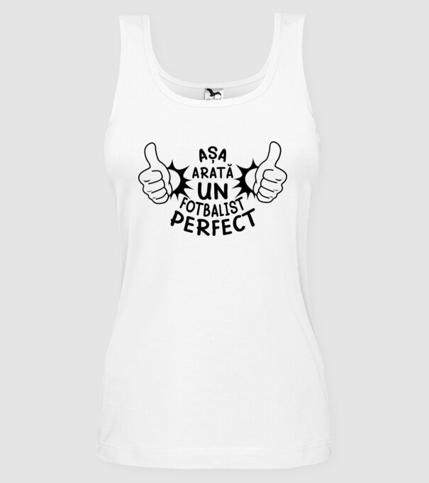 Așa arată un FOTBALIST perfect model alb pe tricou
