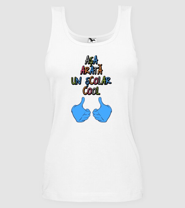 așa arată un școlar cool model alb pe tricou