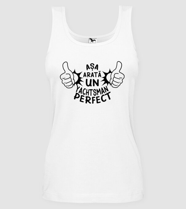 Așa arată un YACHTSMAN perfect model alb pe tricou