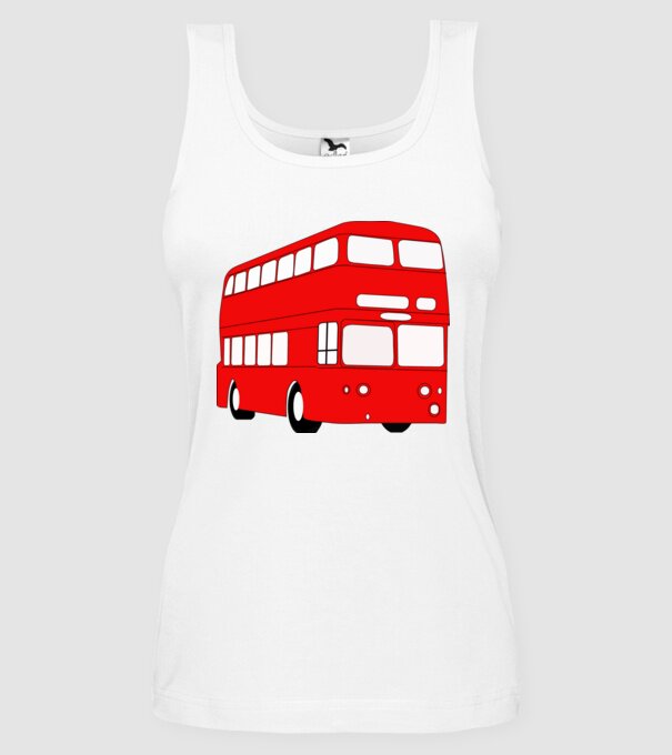 Autobuze model alb pe tricou