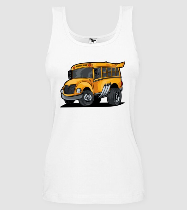 Autobuze model alb pe tricou