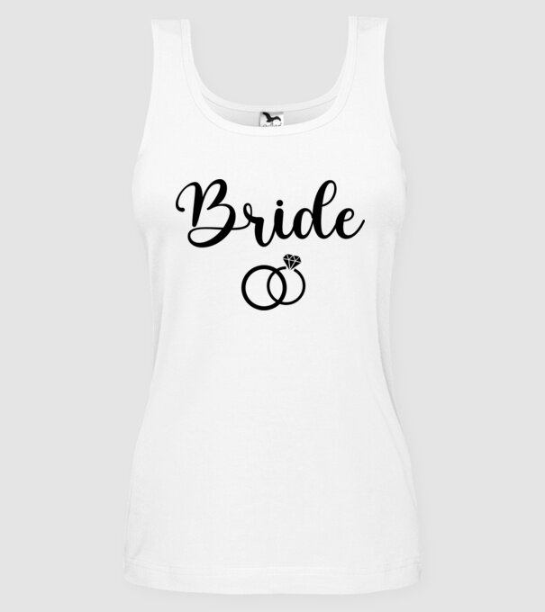 Bride model alb pe tricou