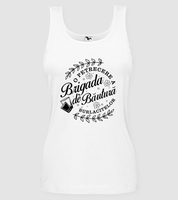 Brigada de băutură model alb pe tricou