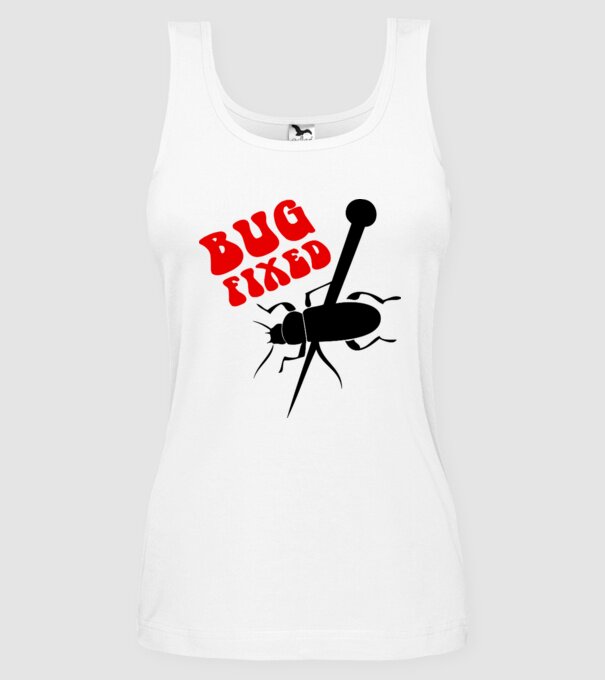Bug fixed model alb pe tricou
