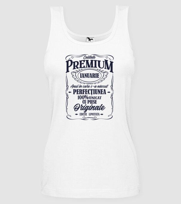 calitate premium -ianuarie- anul în care s-a născut - perfecțiunea - 100% unicat, cu piese originale, ediție limitată model alb pe tricou