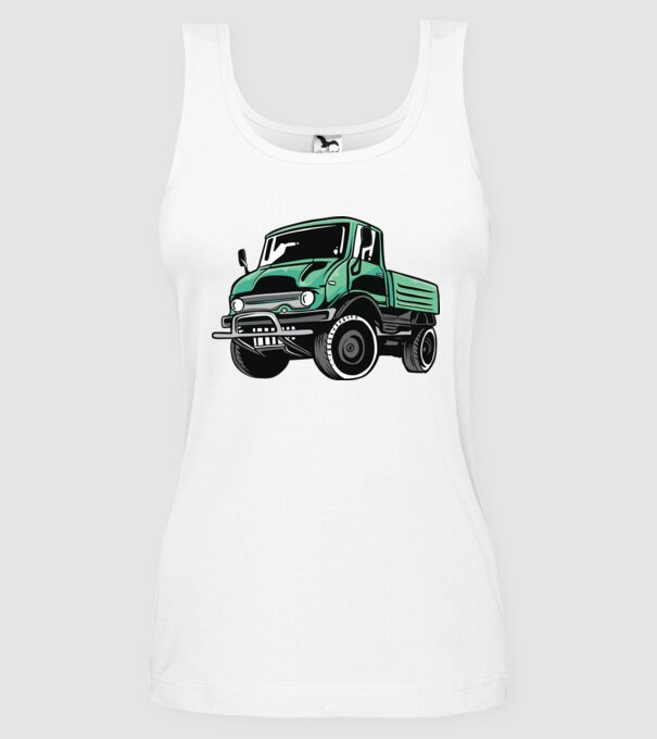 Camioane model alb pe tricou