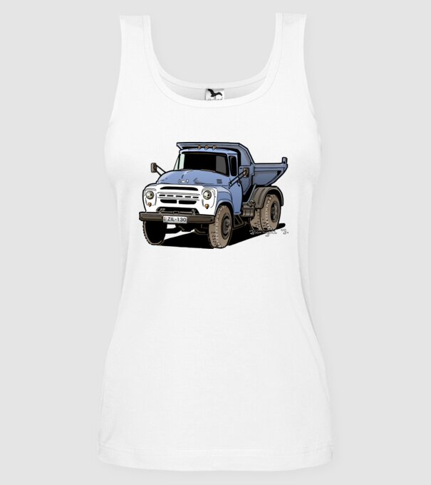 Camioane model alb pe tricou