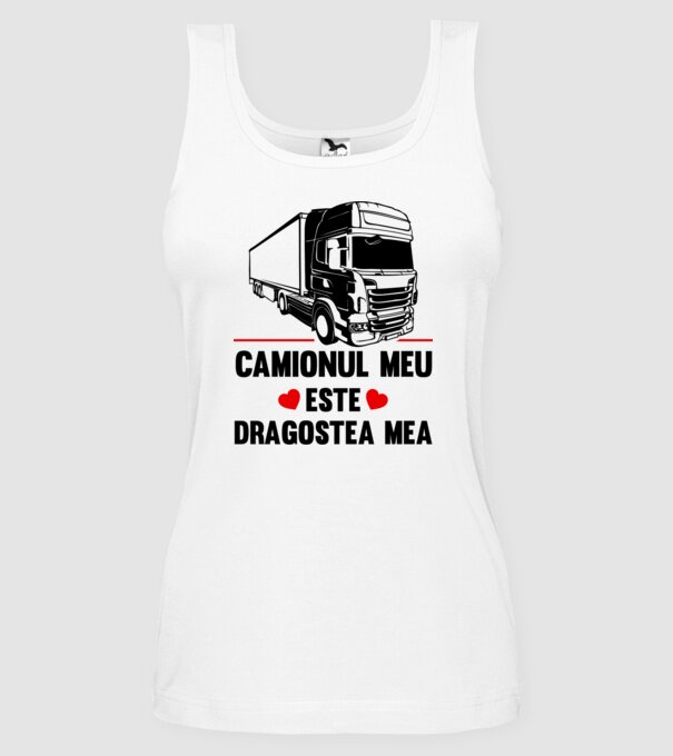 camionul meu este dragostea mea model alb pe tricou