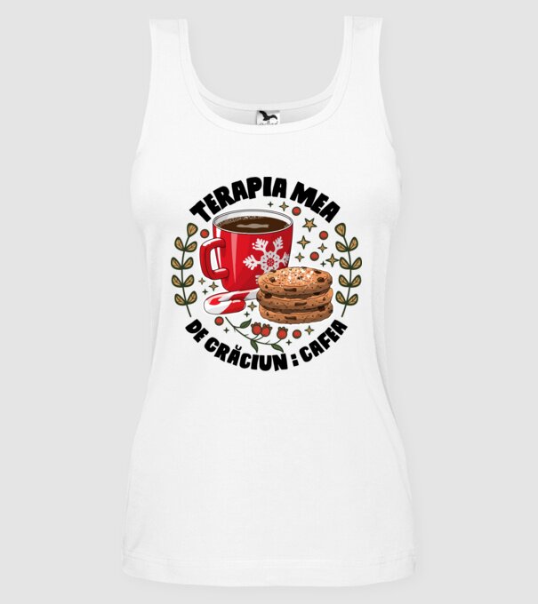 Cană de cafea de Crăciun model alb pe tricou