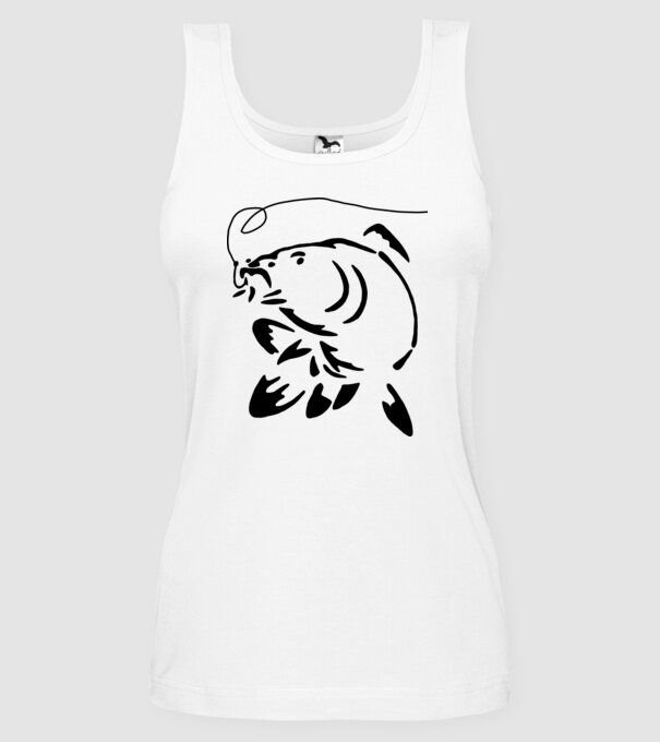 Carp model alb pe tricou