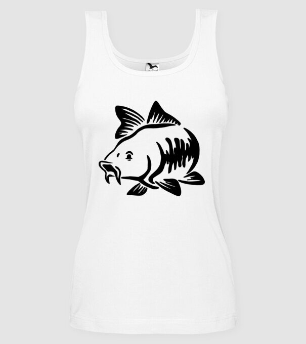 Carp model alb pe tricou