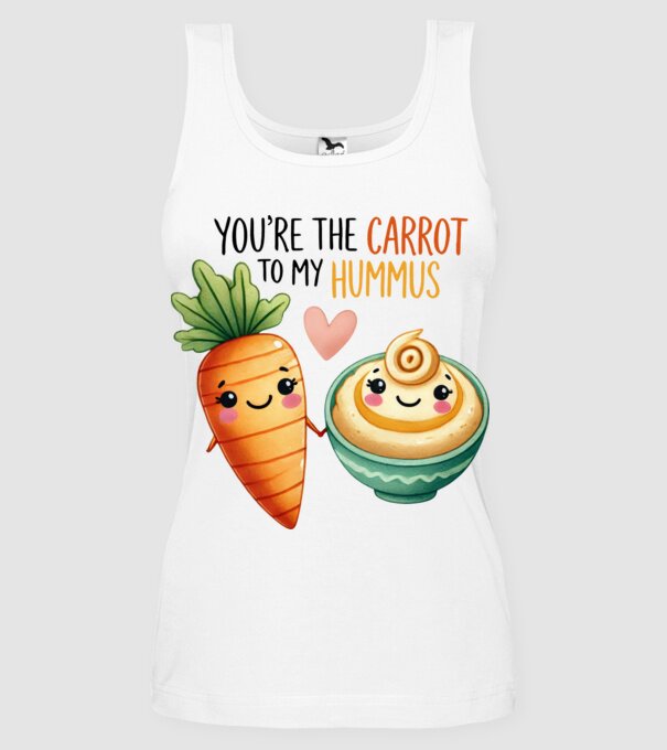Carrot to my Hummus model alb pe tricou